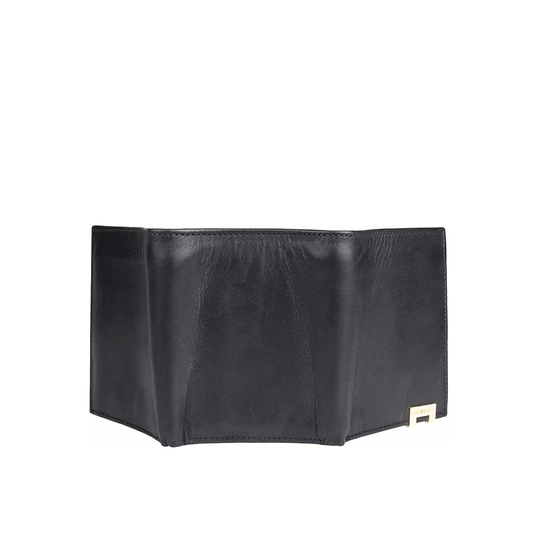 280-Tf  Black Leather Trifold Wallet - Image 5