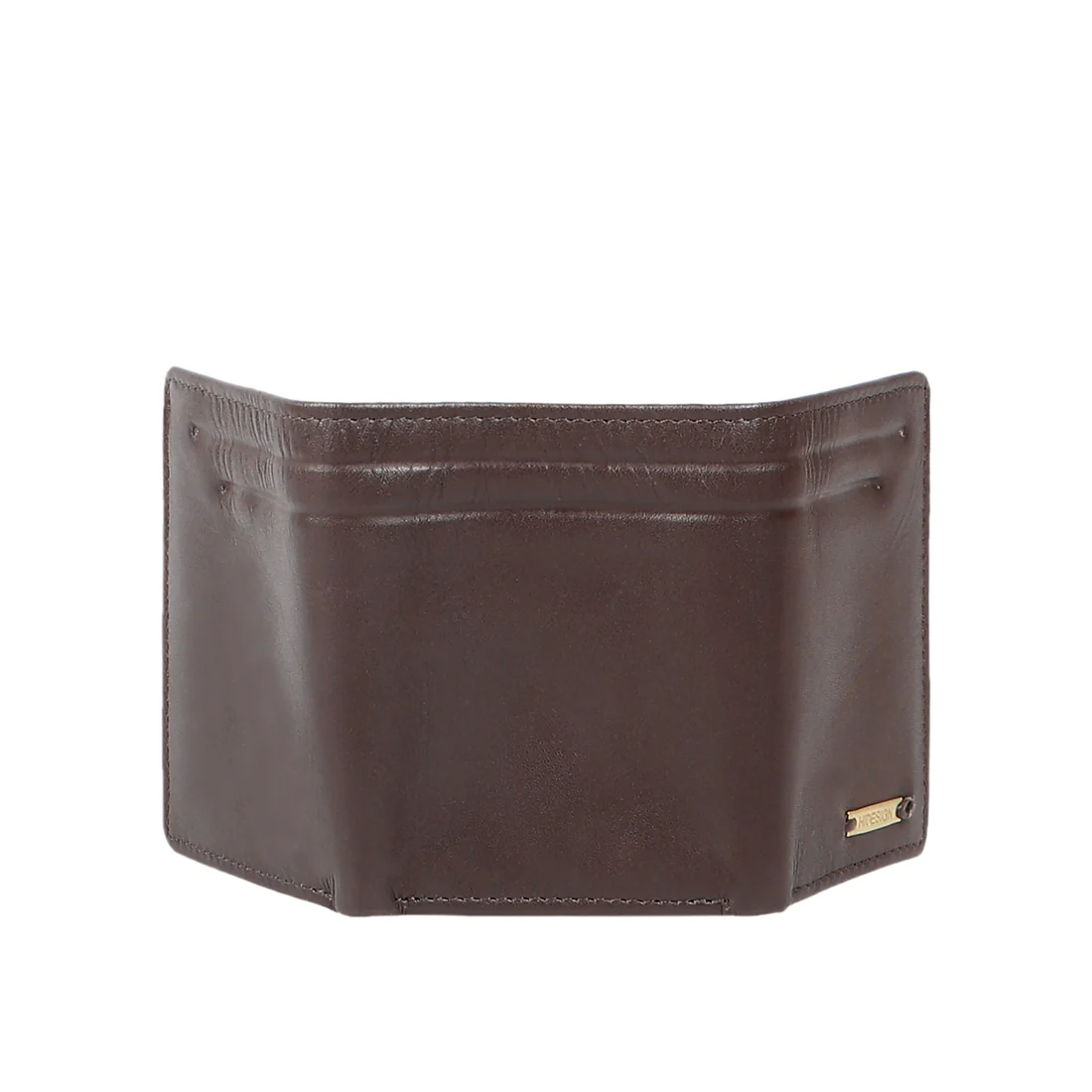 284-Tf Brown Leather Trifold Wallet - Image 5