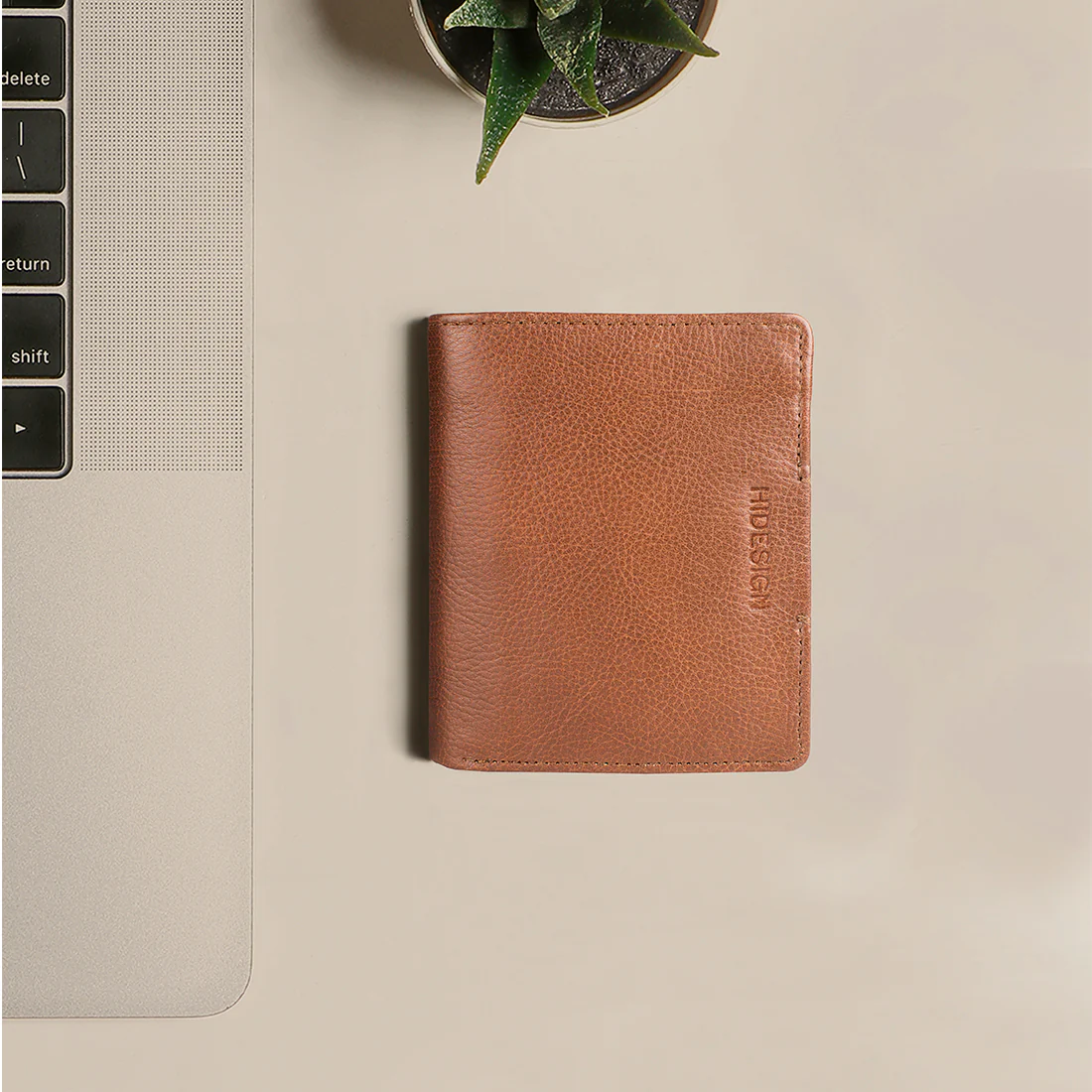 291-L108 Tan Leather Bi-Fold Wallet
