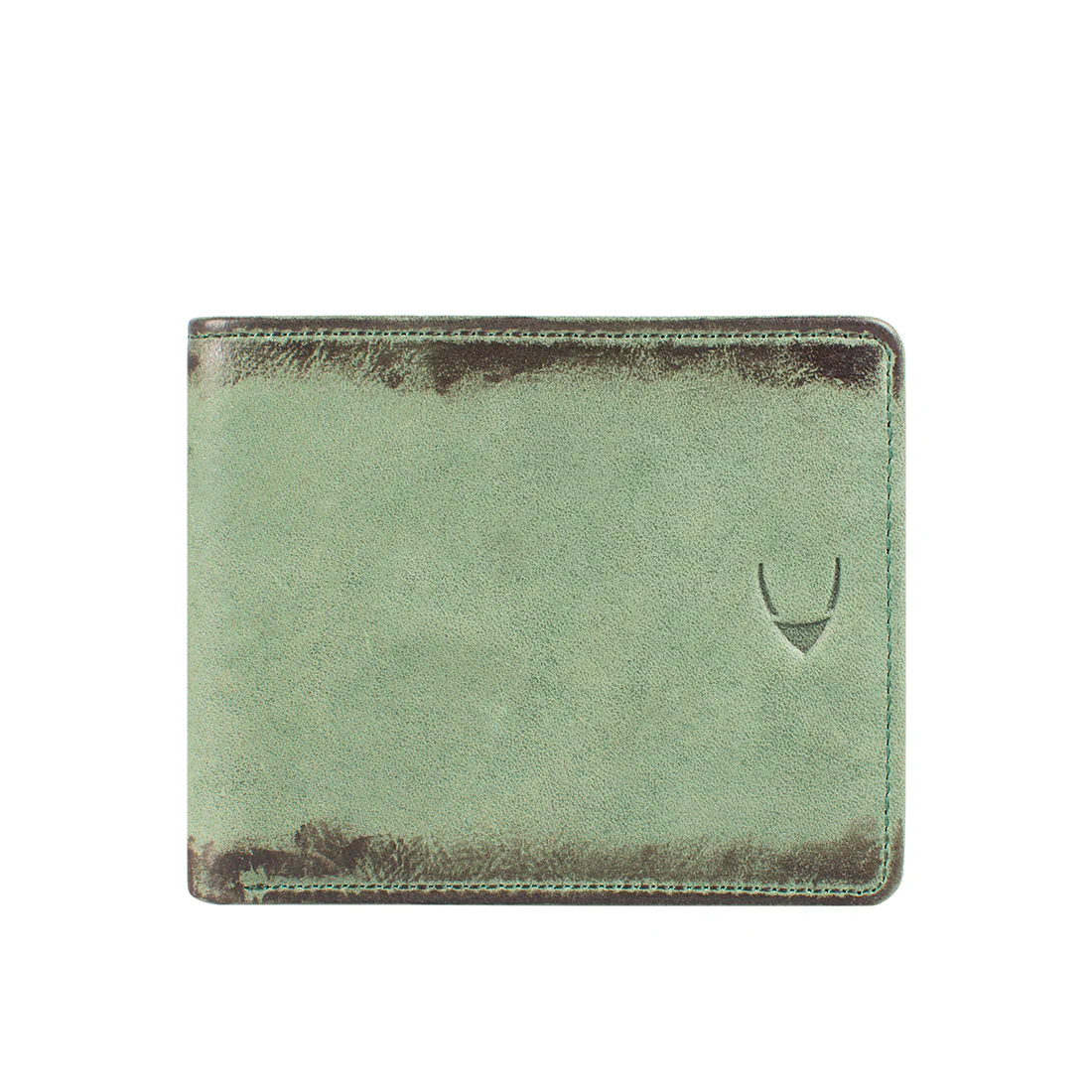 296-017 Green Leather Bi-Fold Wallet