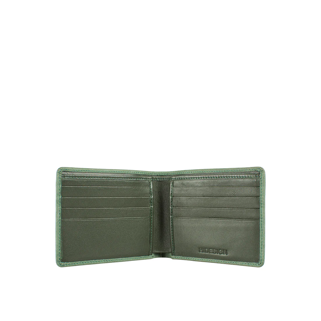 296-017 Green Leather Bi-Fold Wallet - Image 2