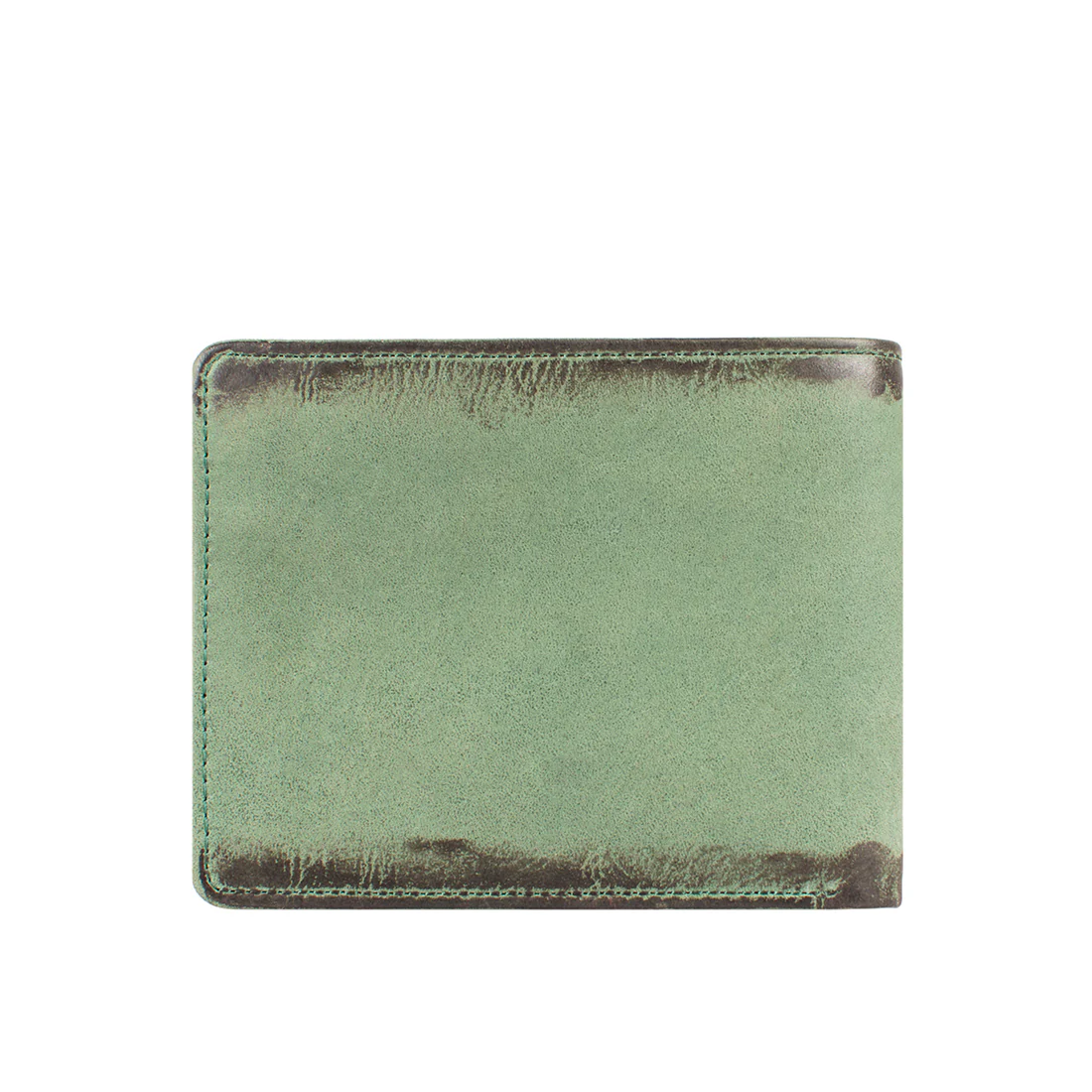 296-017 Green Leather Bi-Fold Wallet - Image 4
