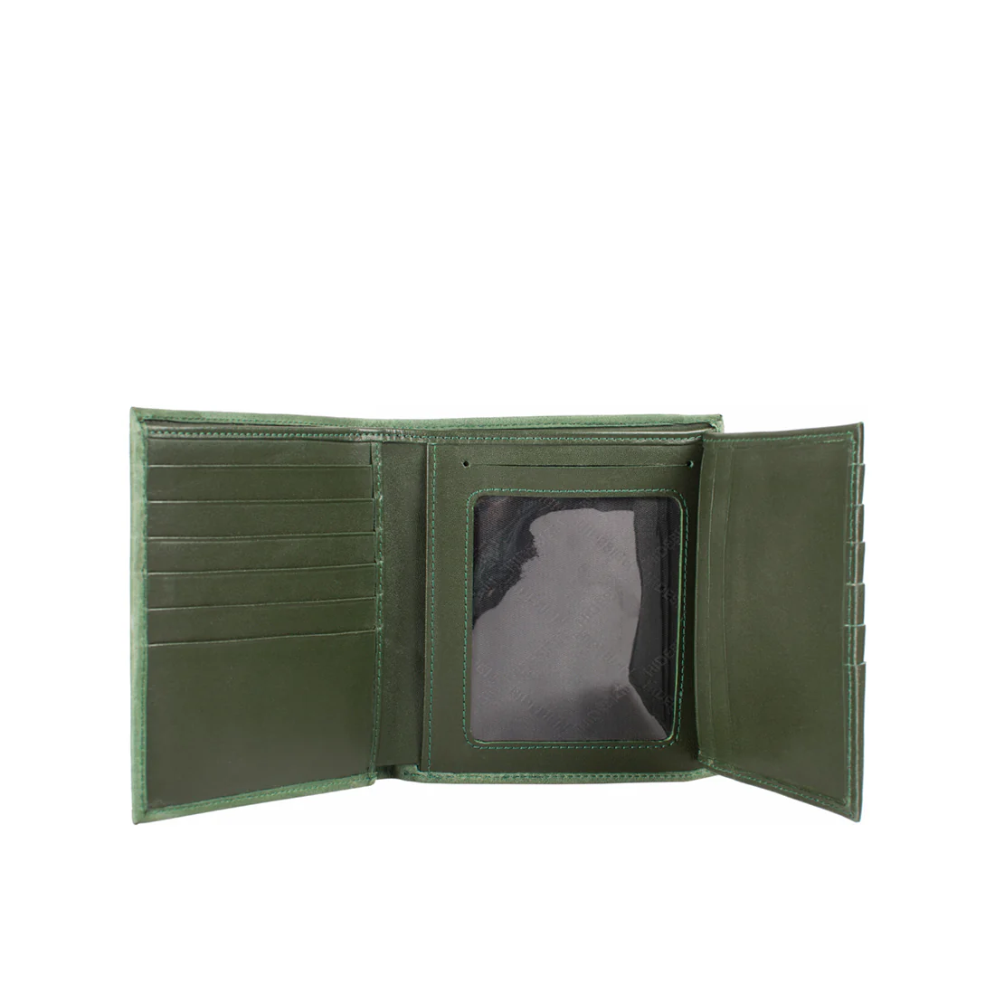 296-L105 Green Leather Bi-Fold Wallet - Image 6