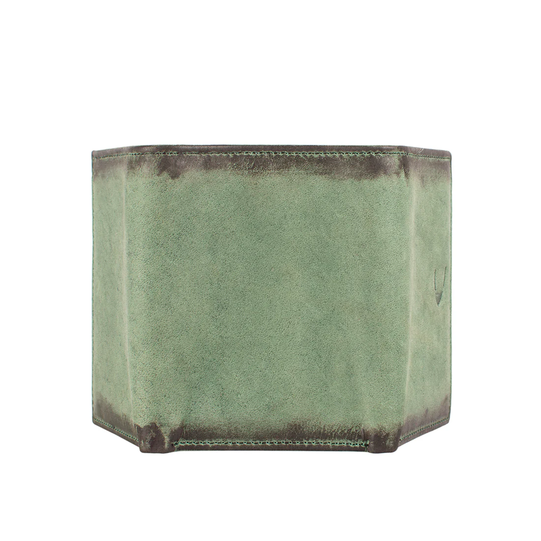 296-Tf Green Leather Trifold Wallet - Image 3