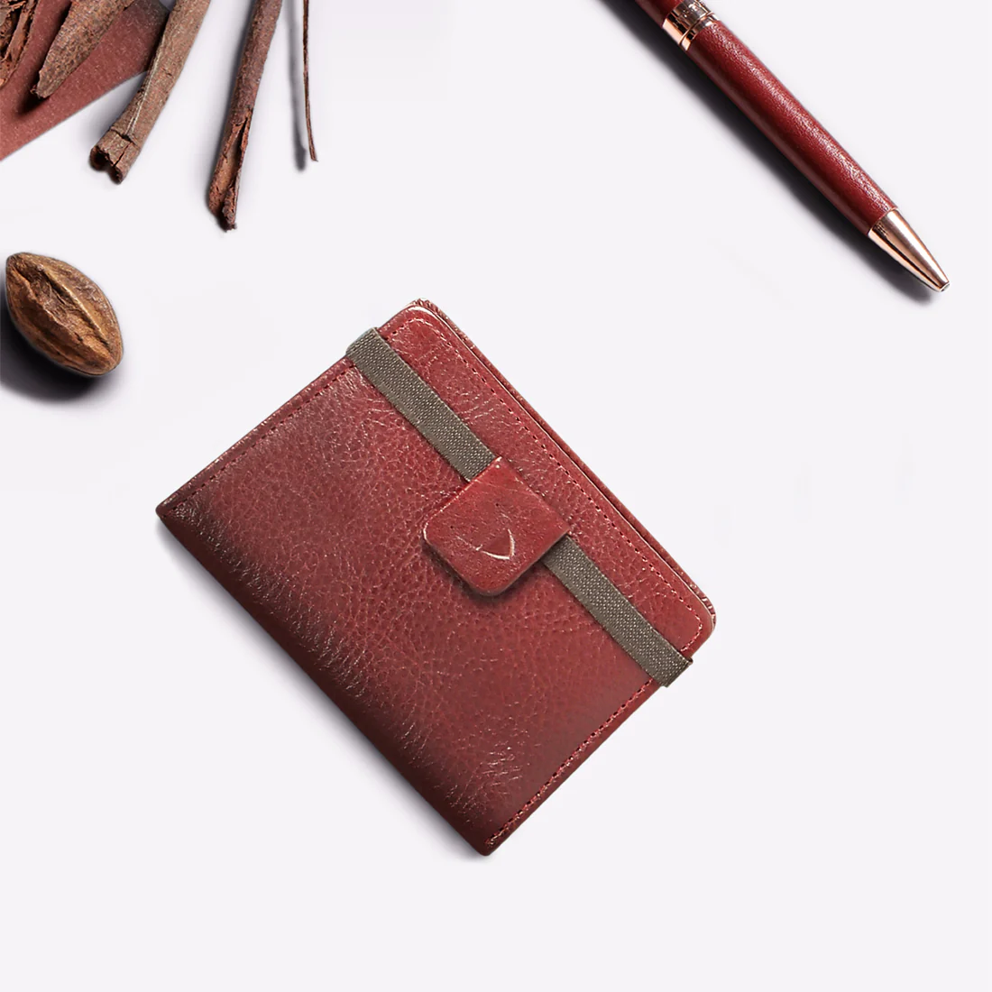 297-010B Marsala Leather Card Holder