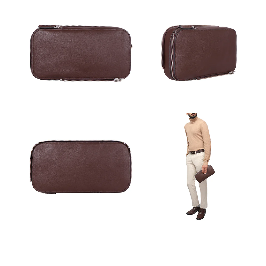 3 Musketeers 04 Brown Leather  Briefcase - Image 11