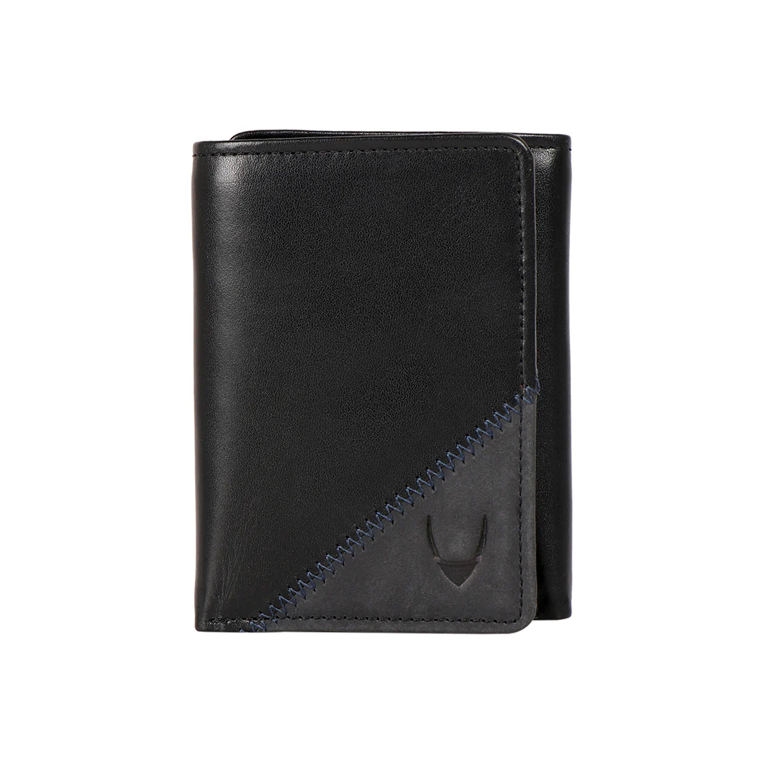 301-Tf Black Leather Trifold Wallet