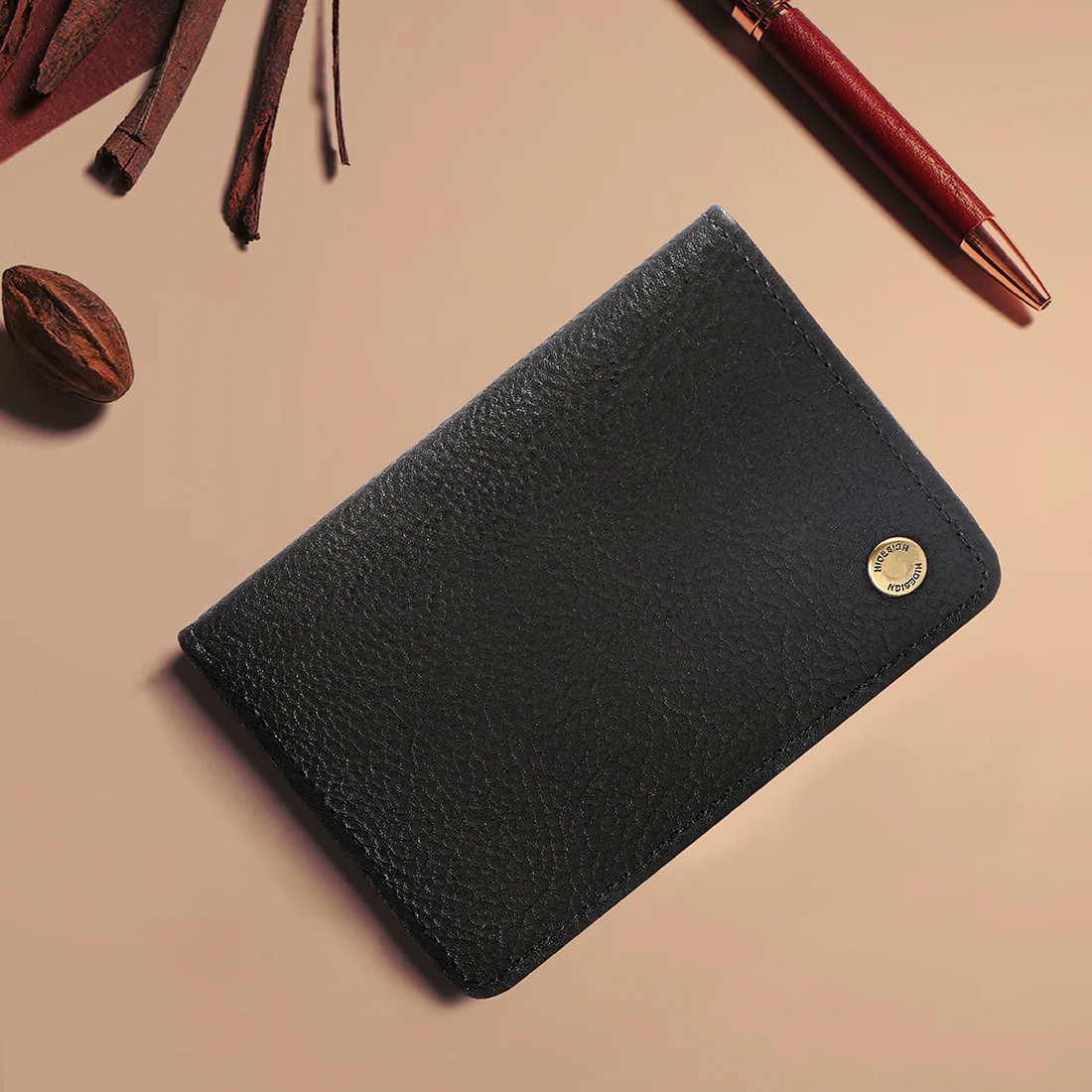 317-020 Ch  Black Leather Card Holder