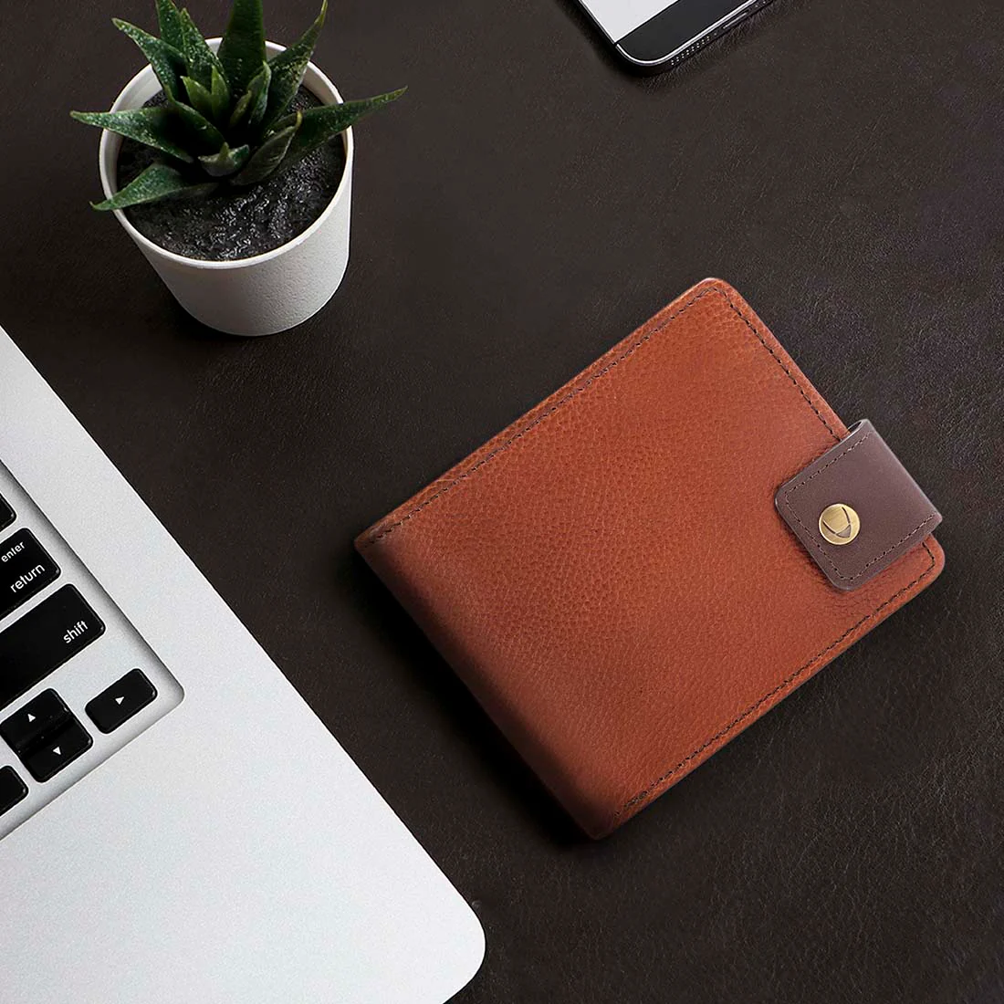 317-103 Tf  Tan Leather Bi-Fold Wallet - Image 2