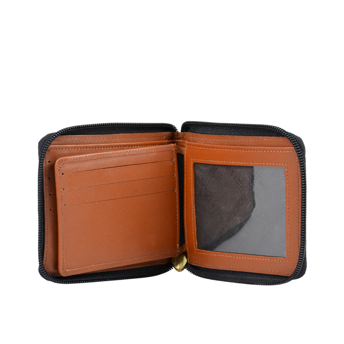 340-2020  Sb Black Leather Zip Around Wallet - Image 4