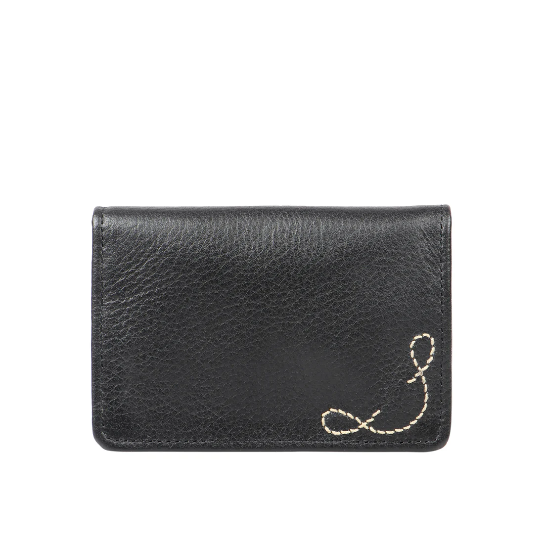 374-020 Ch  Black Leather Card Holder - Image 5