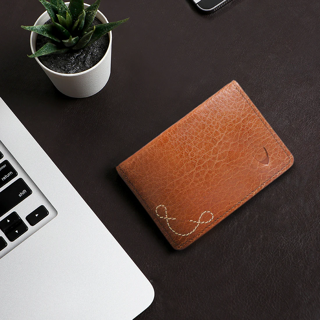 374-020 Ch Tan Leather Card Holder