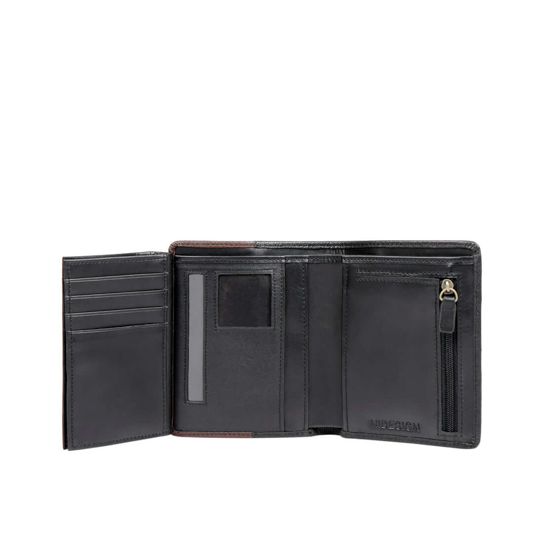 382-L108  Black Leather Bi-Fold Wallet - Image 6