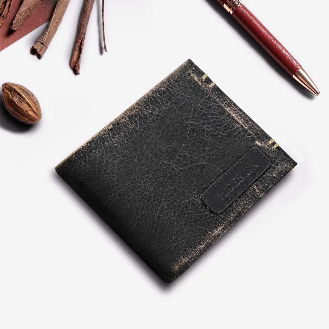 383-L107 Black Leather Bi-Fold Wallet