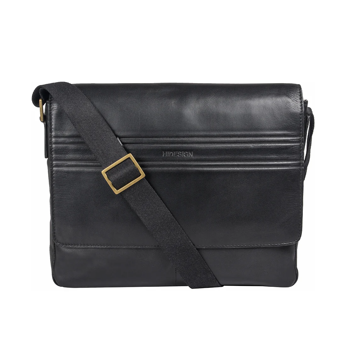 Adam 01 Black Leather Messenger Bag - Image 2