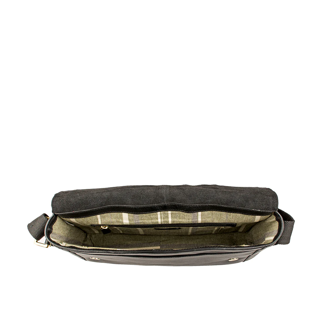 Aiden 01 Black Leather  Messenger Bag - Image 4