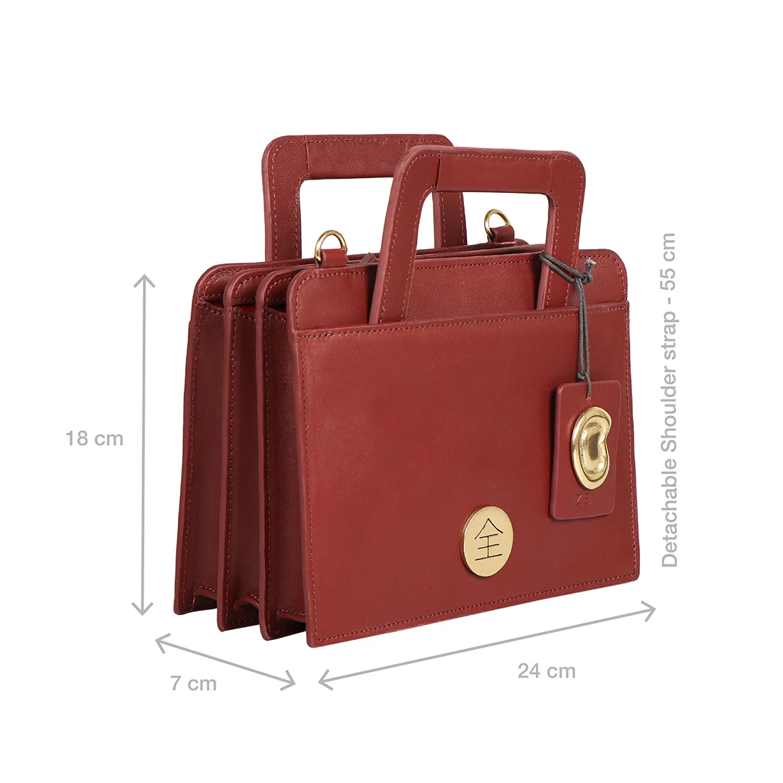 Aishi 01 Marsala Leather Satchel - Image 2