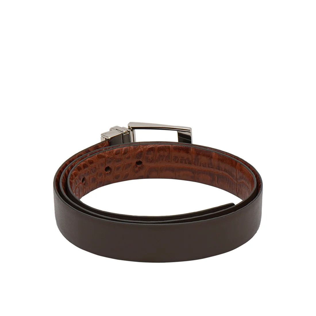 Alex Men's Brown Reversible Leather Belt - Image 4