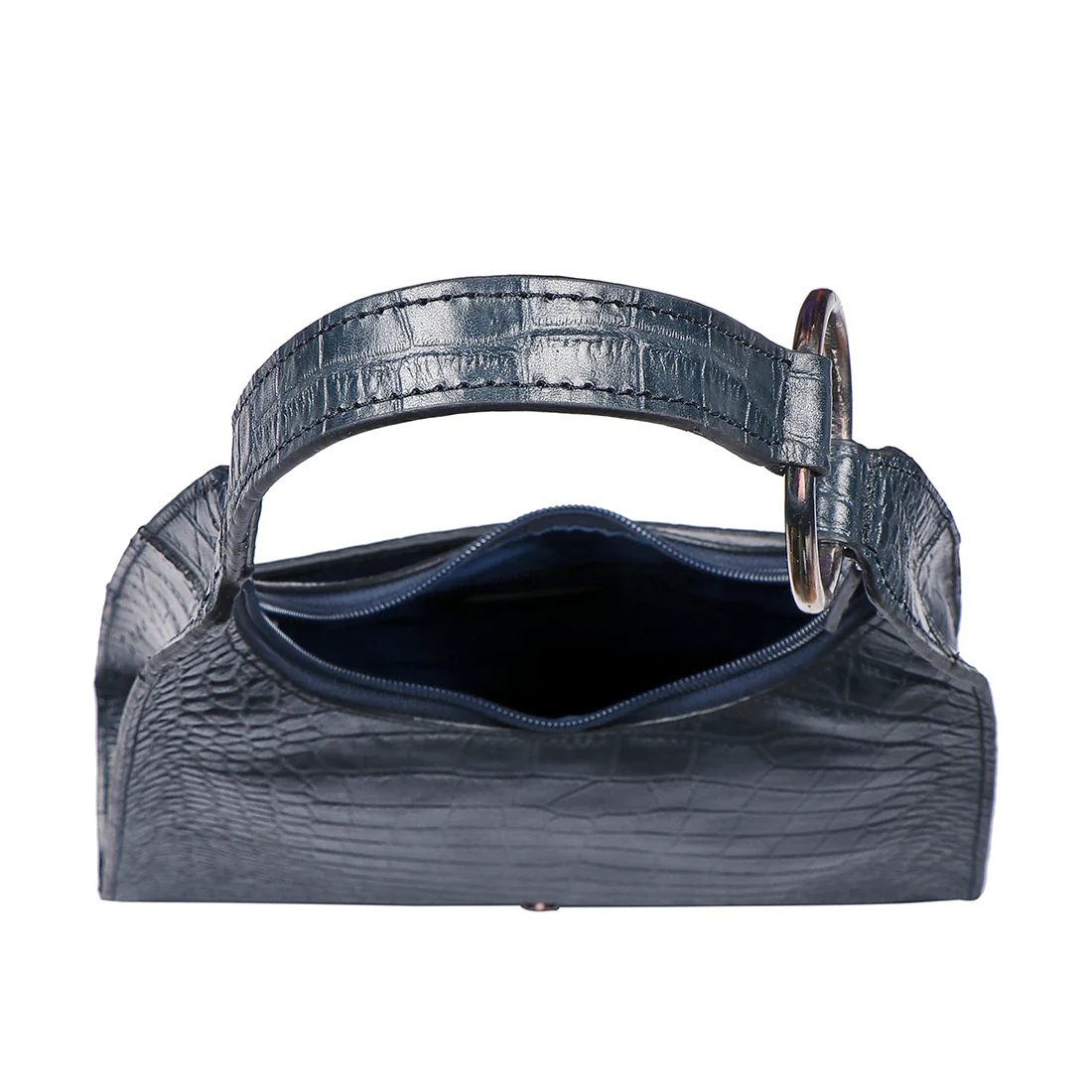 Alicia 01 Blue Leather Shoulder Bag - Image 6