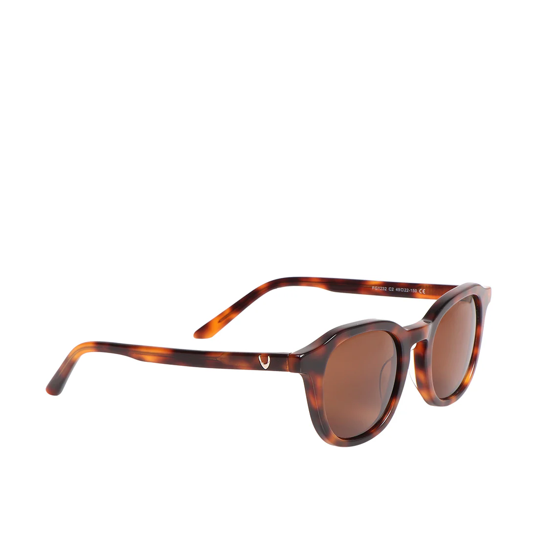 Amalfi Unisex Brown Round Sunglasses - Image 5
