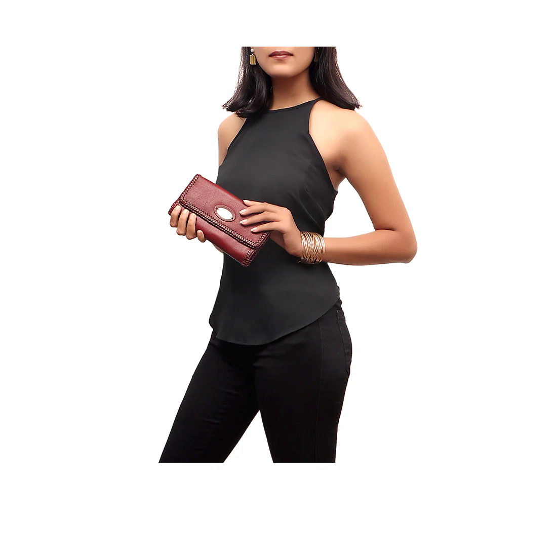 Amber W2  Red Leather Clutch Wallet - Image 5