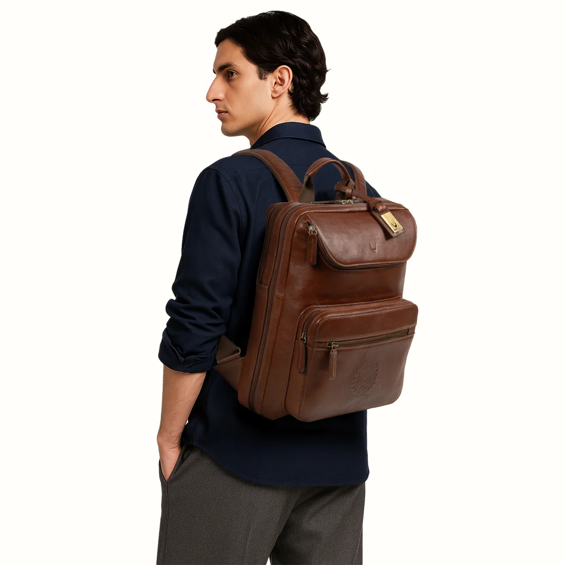 Andover 03 Tan Leather  Backpack - Image 7