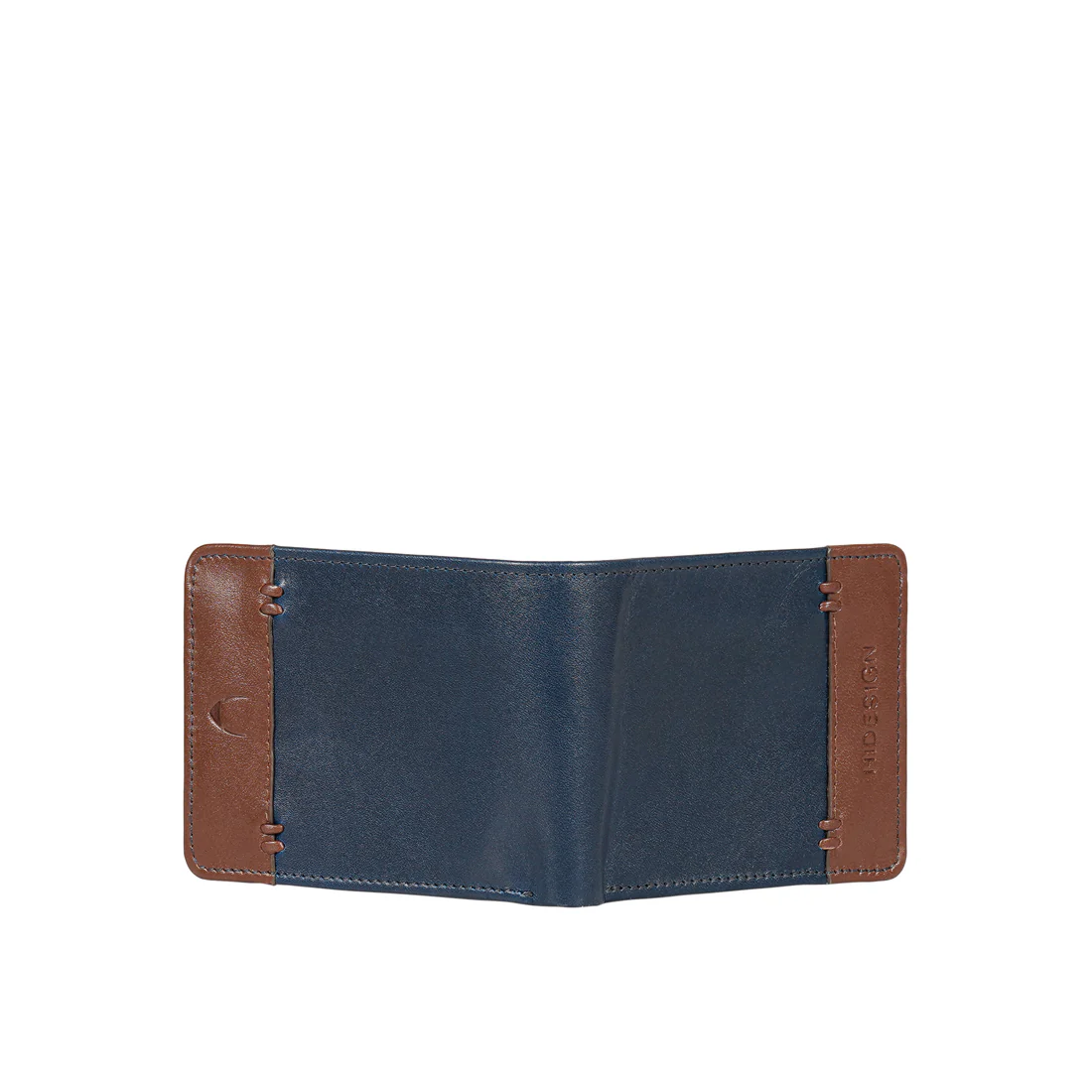 Andover W2 Blue Leather Trifold Wallet - Image 7