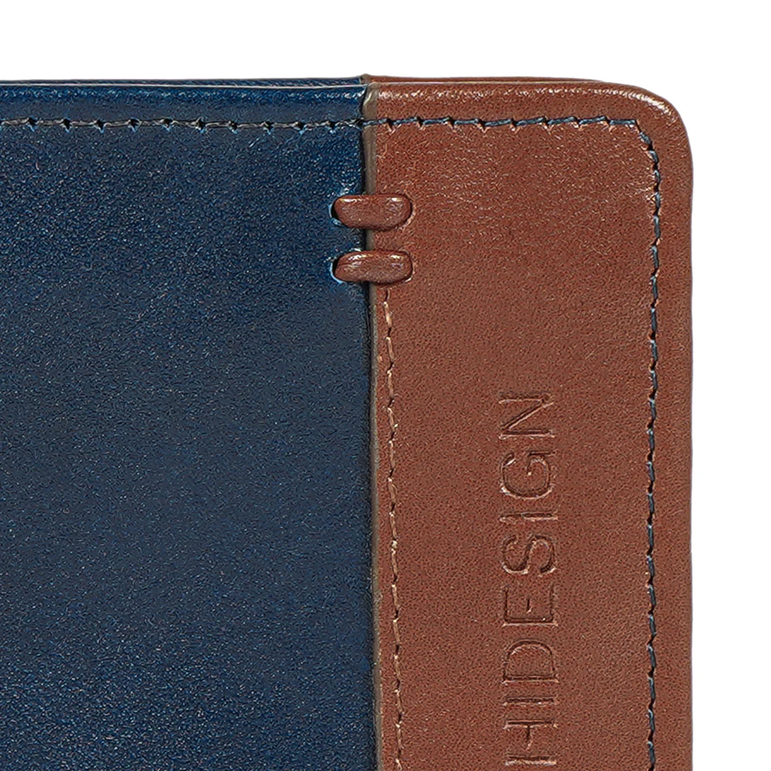 Andover W2 Blue Leather Trifold Wallet - Image 9