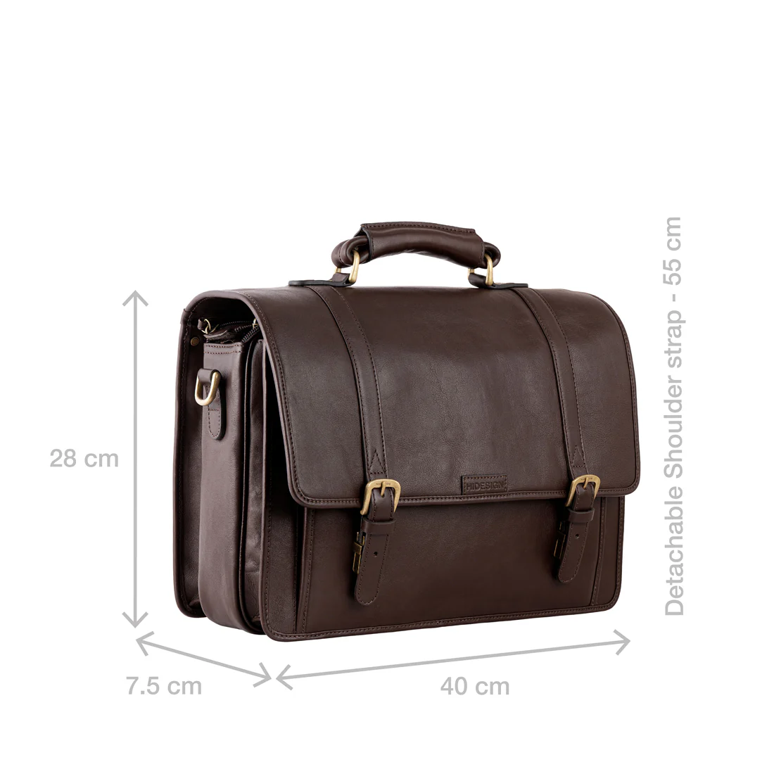 Andre 4215 Brown Leather  Briefcase - Image 4