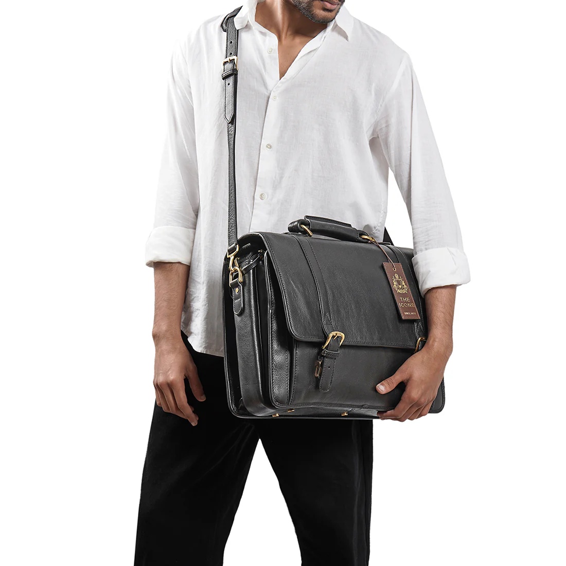 Andre 4215 Black Leather Briefcase - Image 5