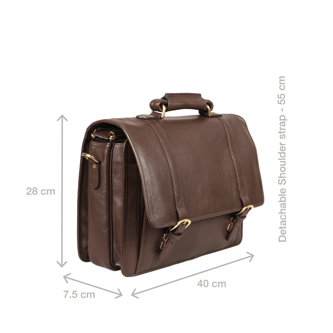 Andre 4215 Brown Leather  Briefcase - Image 3