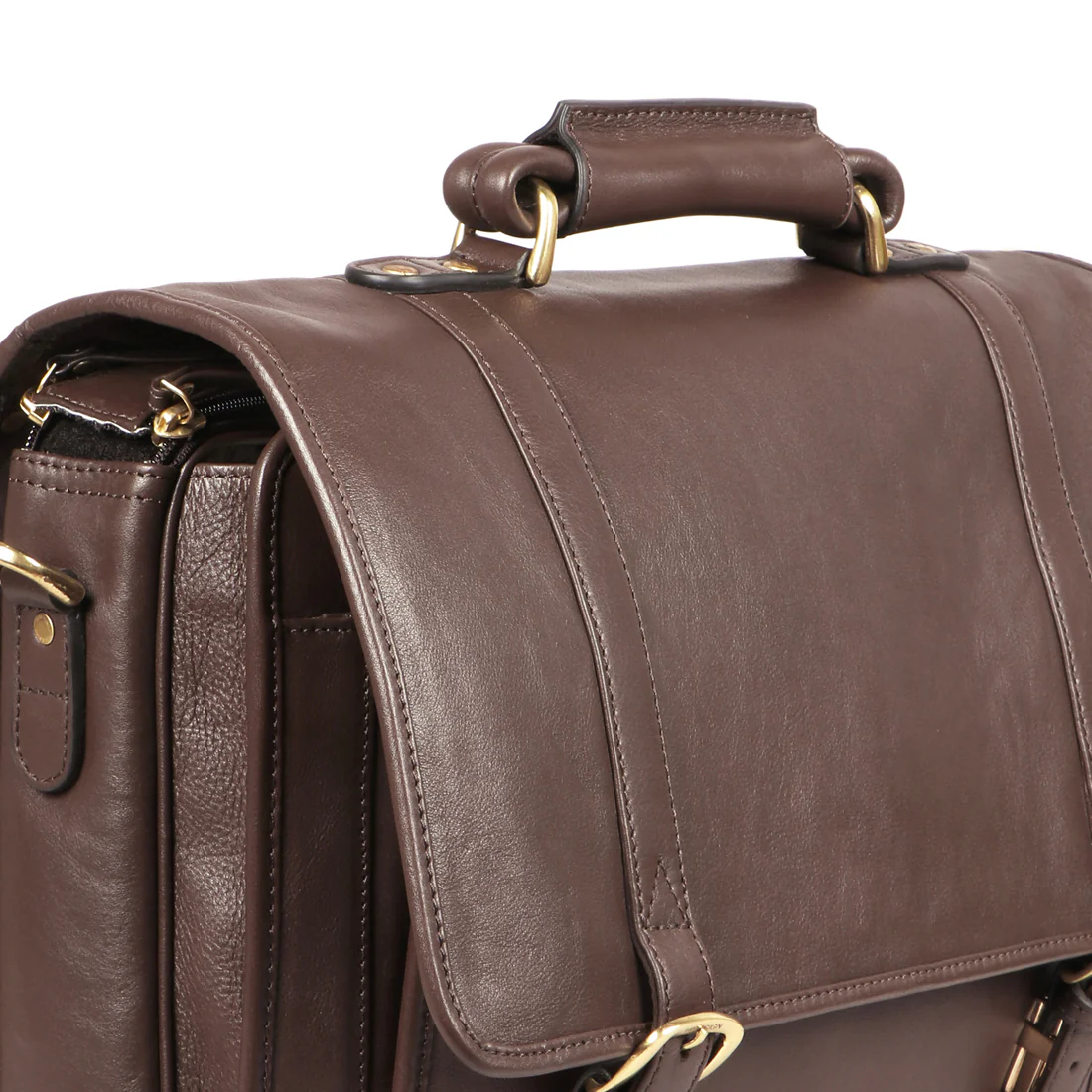 Andre 4215 Brown Leather  Briefcase - Image 6
