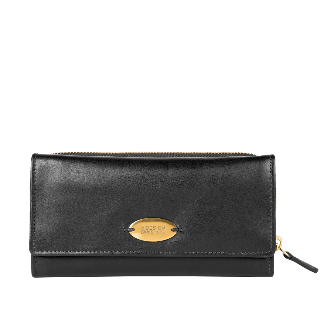 Astra W2 Black Leather Trifold Wallet - Image 2