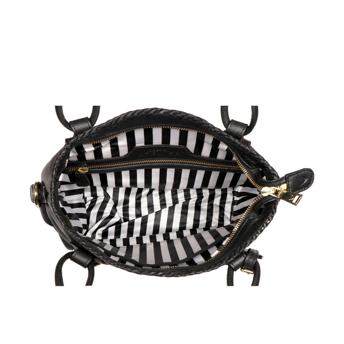 Astrakhan Black Leather Tote Bag - Image 4