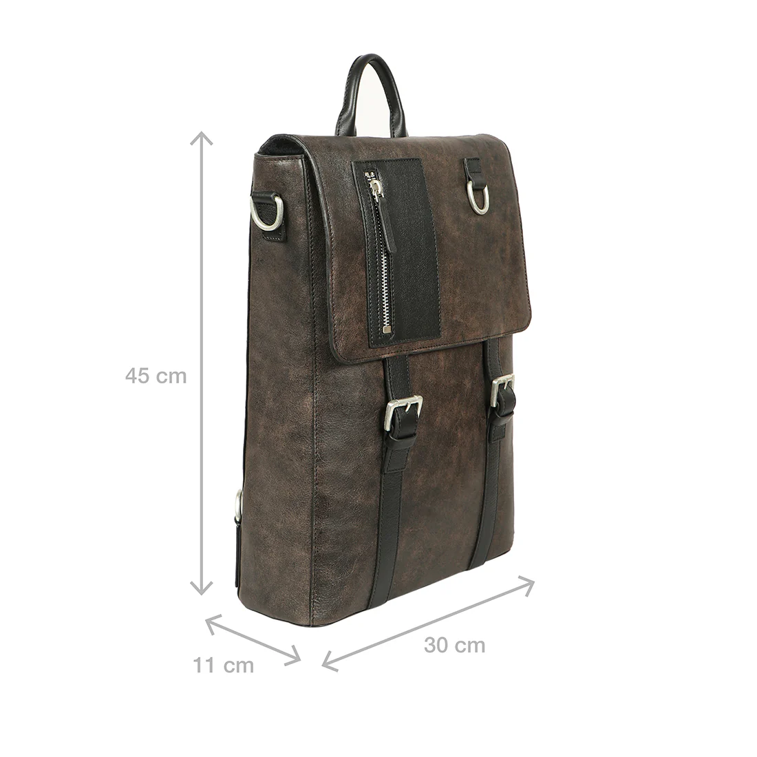 Athens 01 Black Leather Backpack - Image 2