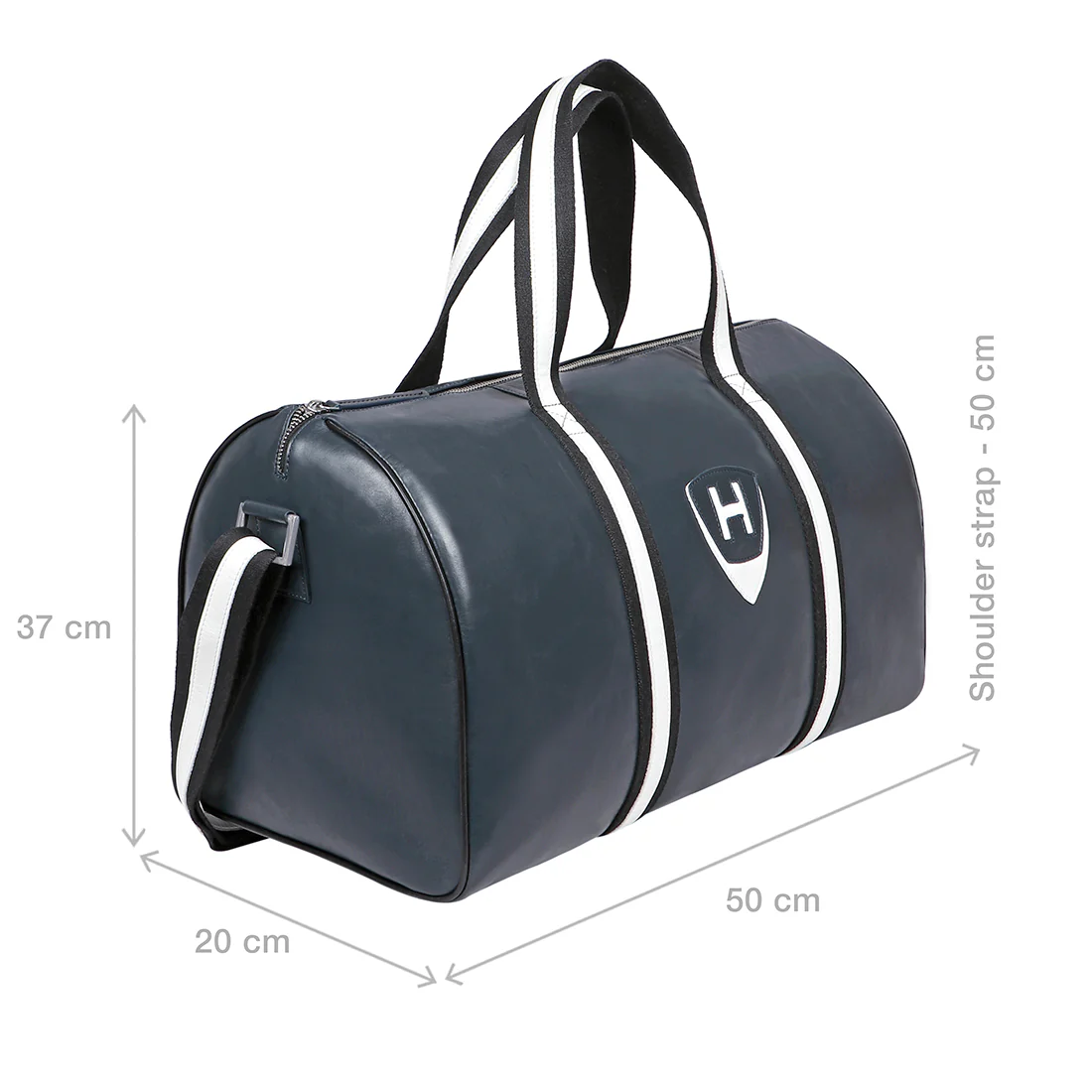 Auckland 05 Blue Leather Duffle Bag - Image 2