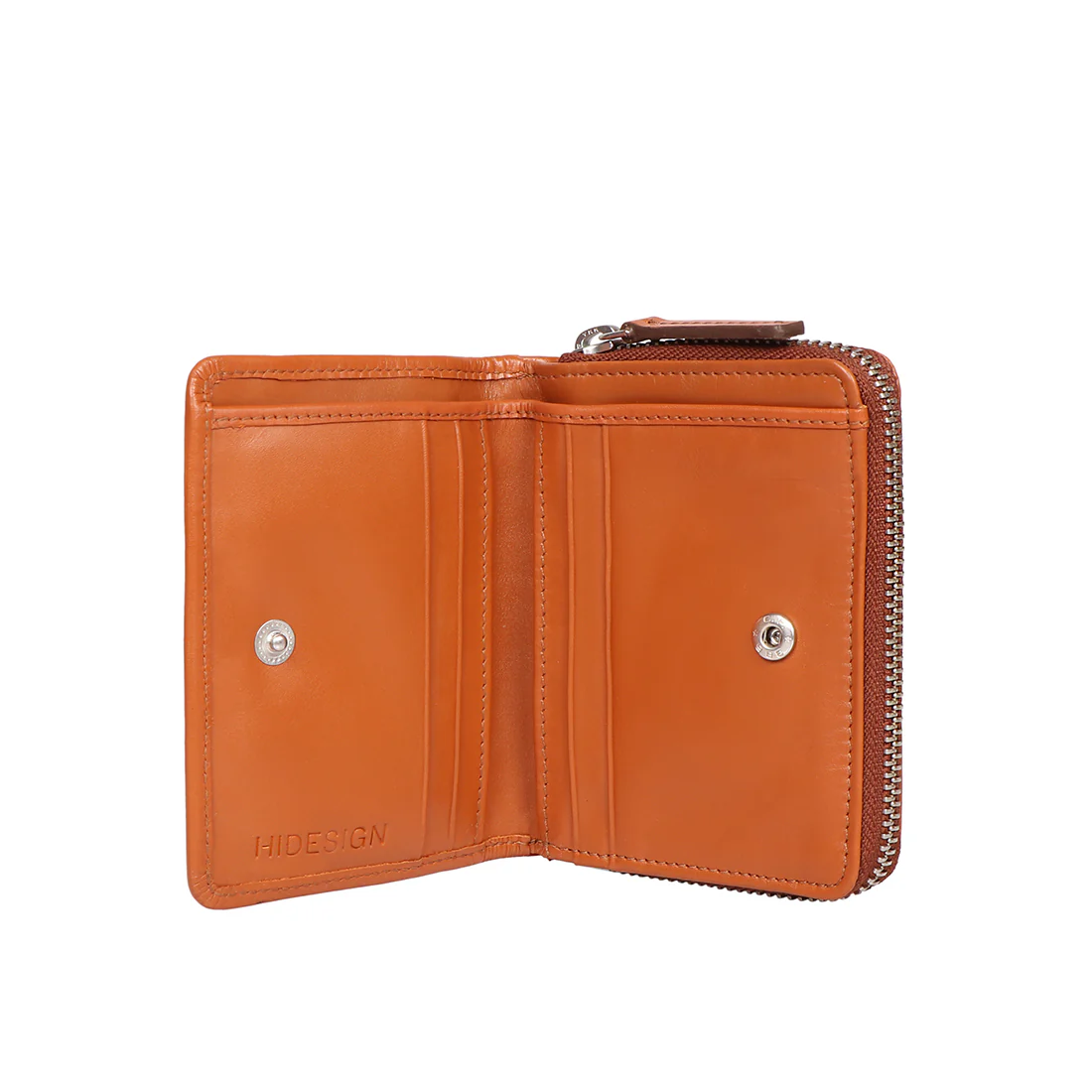 Auckland W6 Orange Leather Bi-Fold Wallet - Image 6
