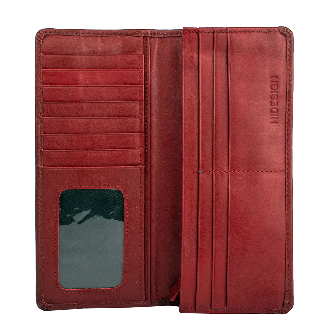 Azha W1 Red Leather Bi-Fold Wallet - Image 4