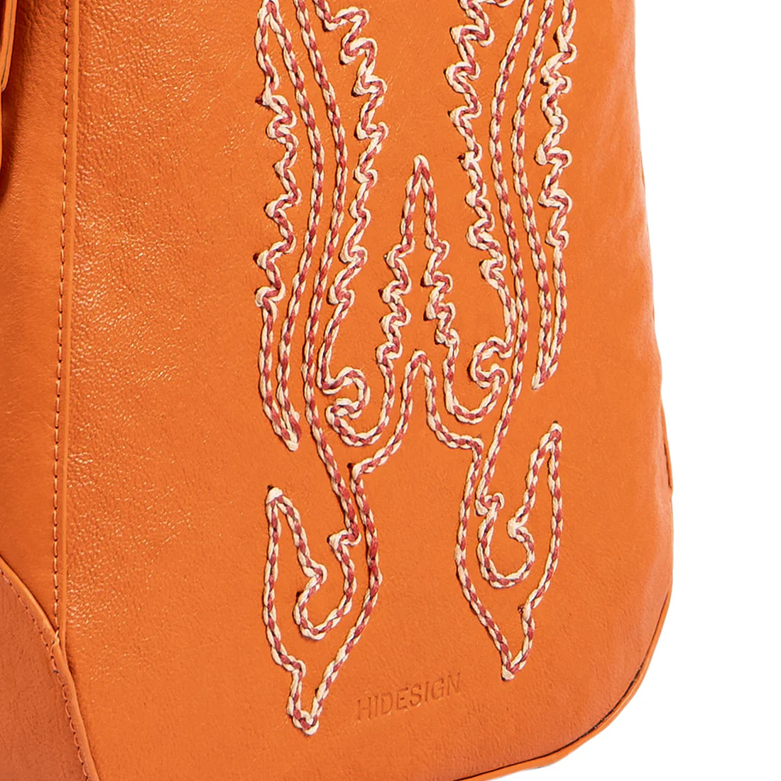 Aztec 01 Orange Leather Shoulder Bag - Image 6