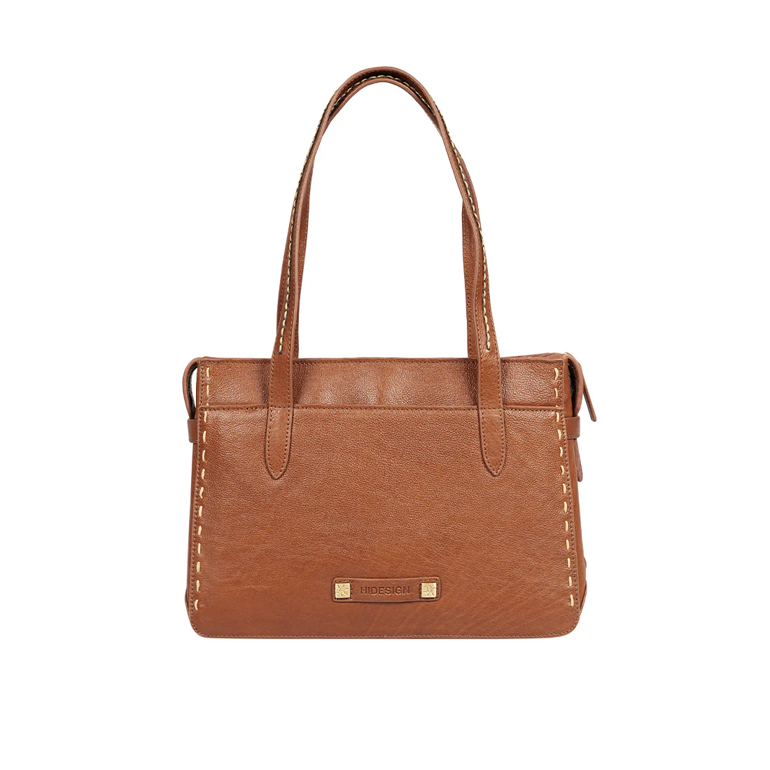Aztec 02 Orange Leather Tote Bag - Image 5