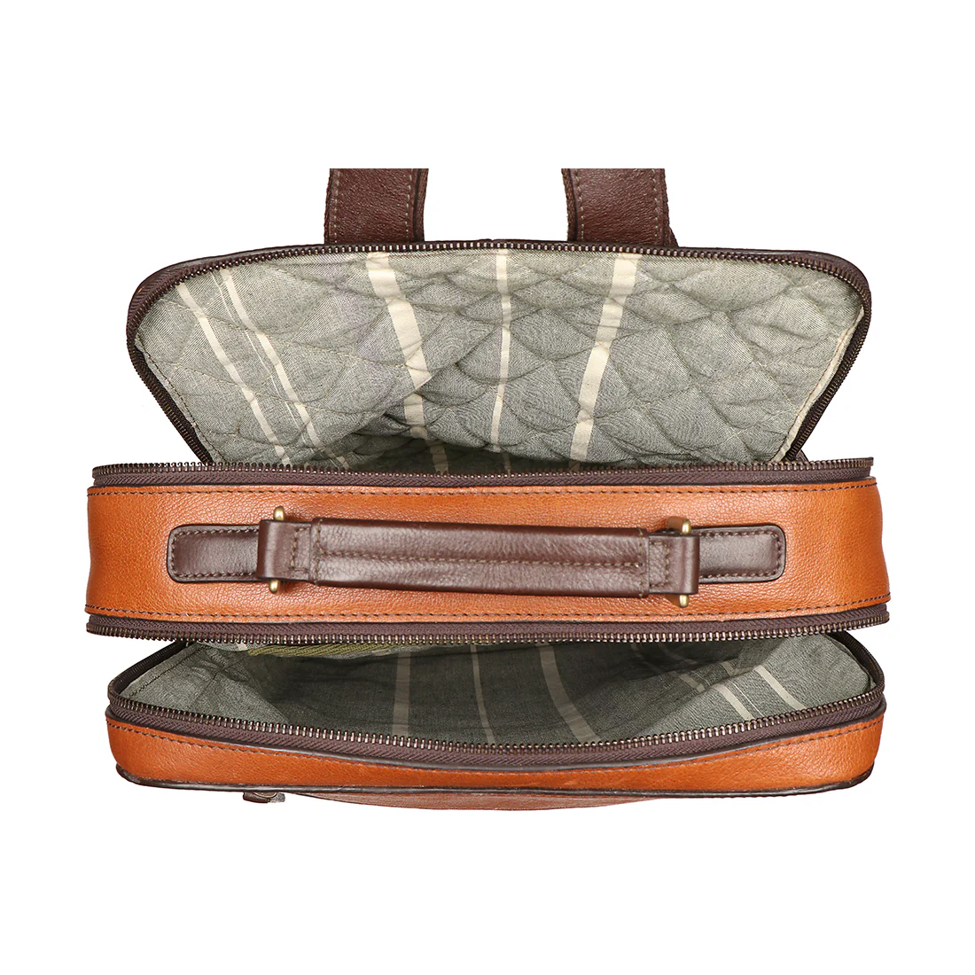 Barcelona 03 Tan Leather  Backpack - Image 4