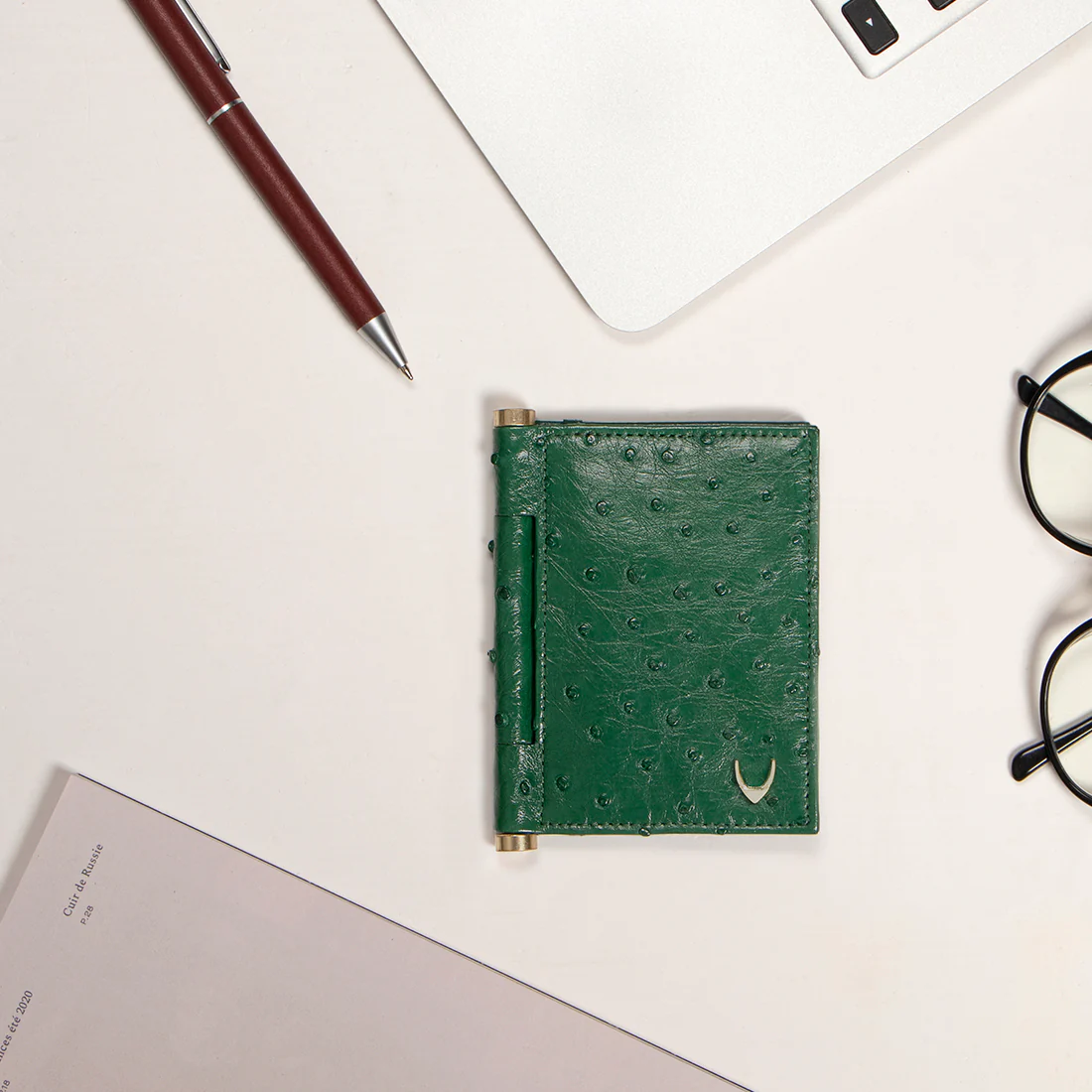 Bartoli W2 Green Leather Card Holder - Image 3