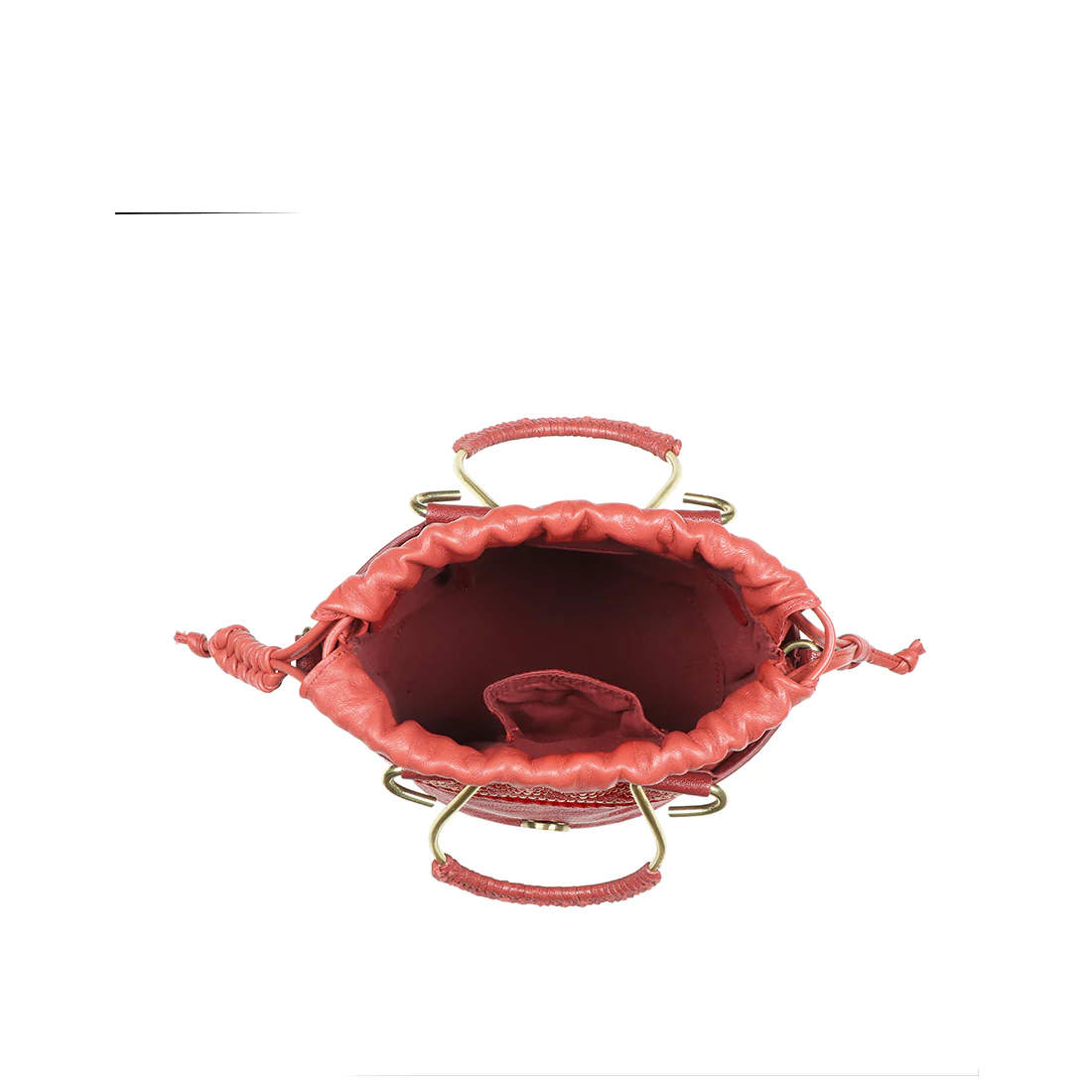 Bedouin - 02 Red Leather Bucket Bag - Image 6