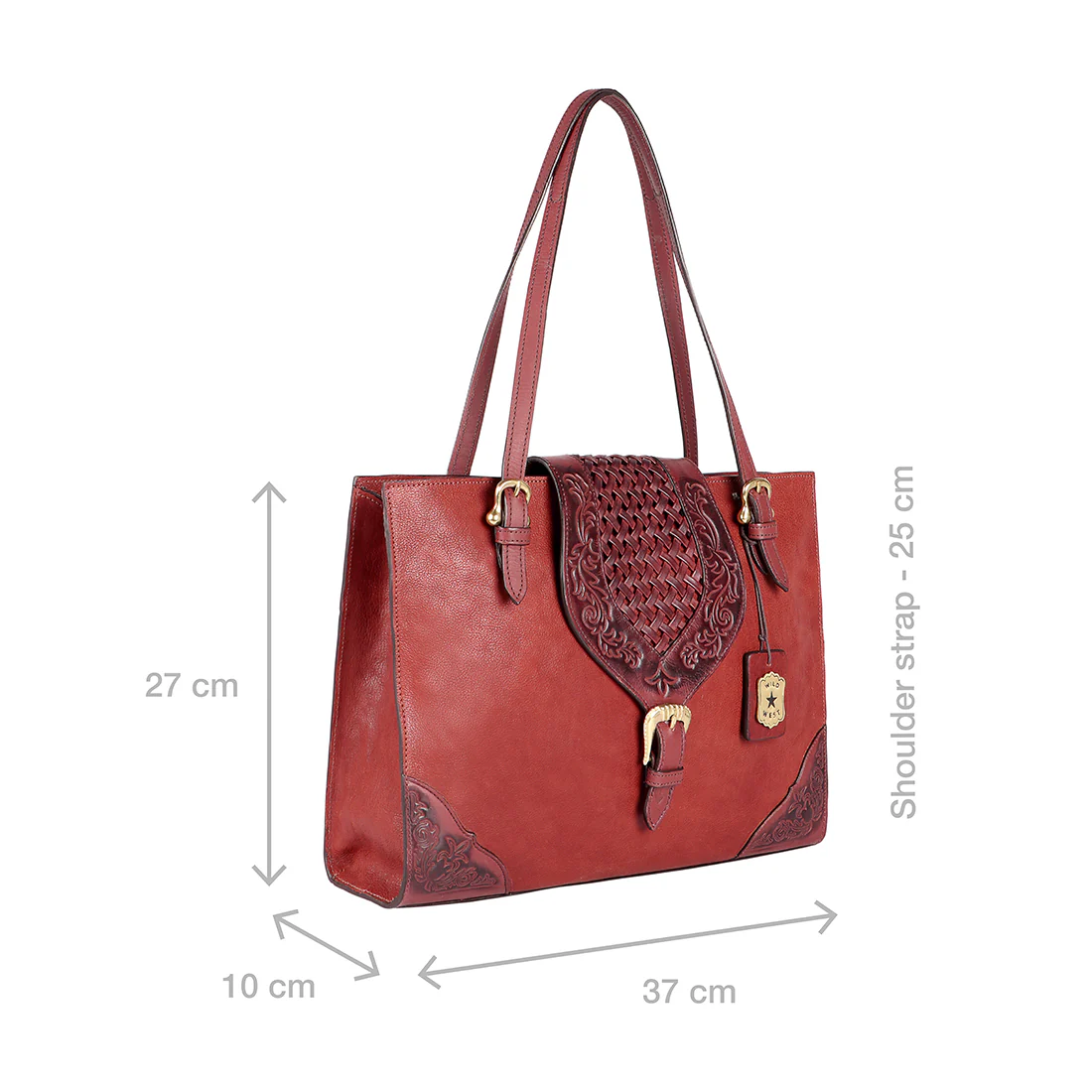 Belle Star 01 Marsala Leather Tote Bag - Image 3