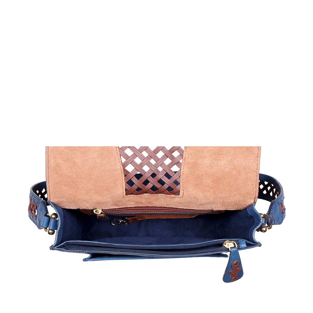 Belle Star 02 Blue Leather Shoulder Bag - Image 5