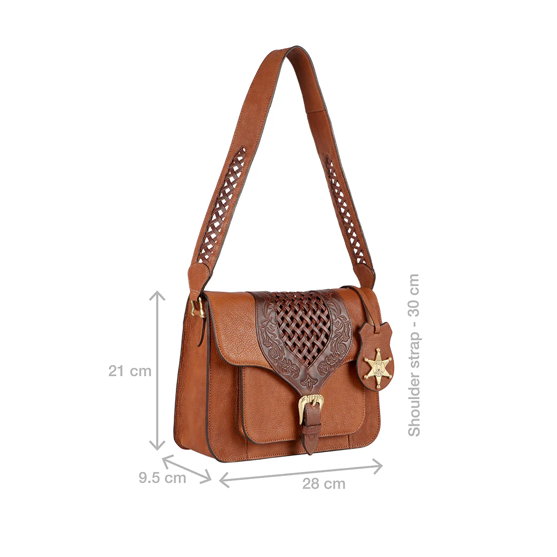 Belle Star 02 Tan Leather Shoulder Bag - Image 3