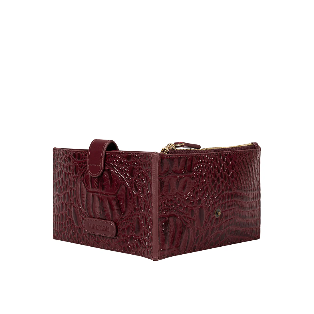 Belutchi W2 Red Leather Top Zip Wallet - Image 6