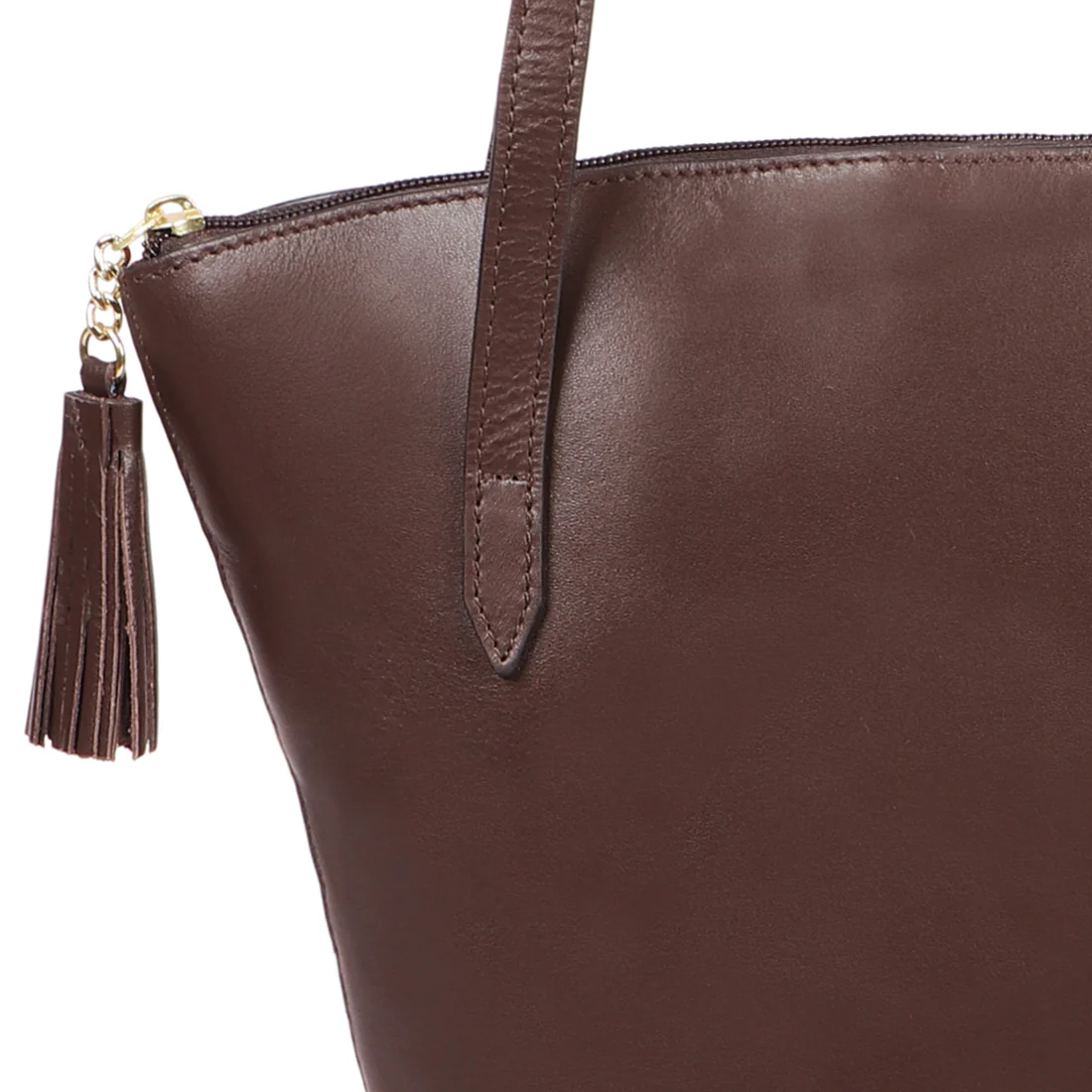 Beth 02 Brown Leather Tote Bag - Image 5