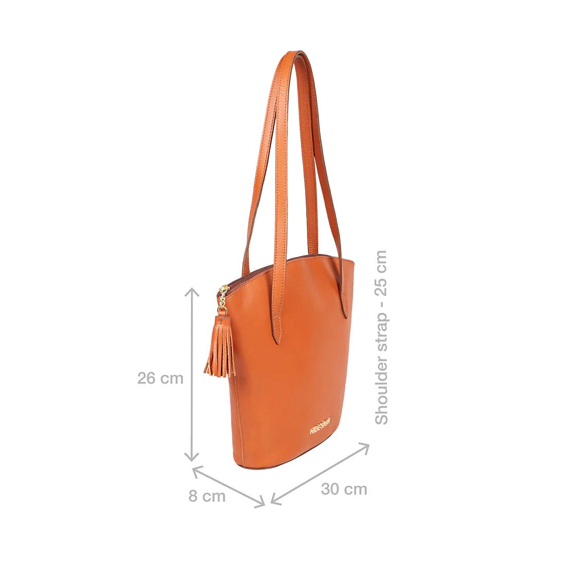 Beth 02 Orange Leather Tote Bag - Image 2
