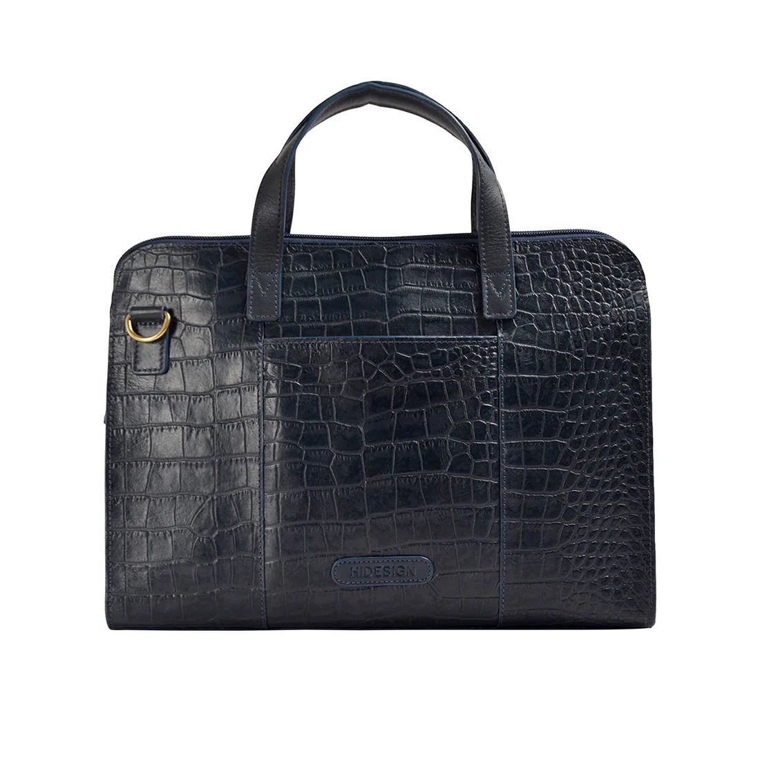Biscotte 02 Blue Leather Laptop Bag - Image 4
